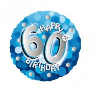 Blue Sparkle 60th Birthday Balloon